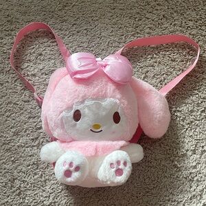 Pink Plush Bunny Backpack for Kids